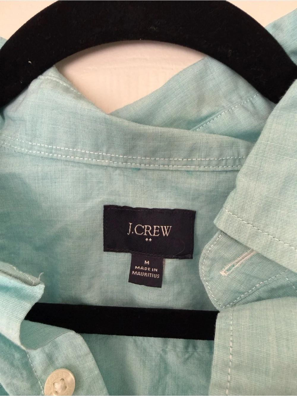 J. Crew Men's Button-Down Shirt in Aqua Blue